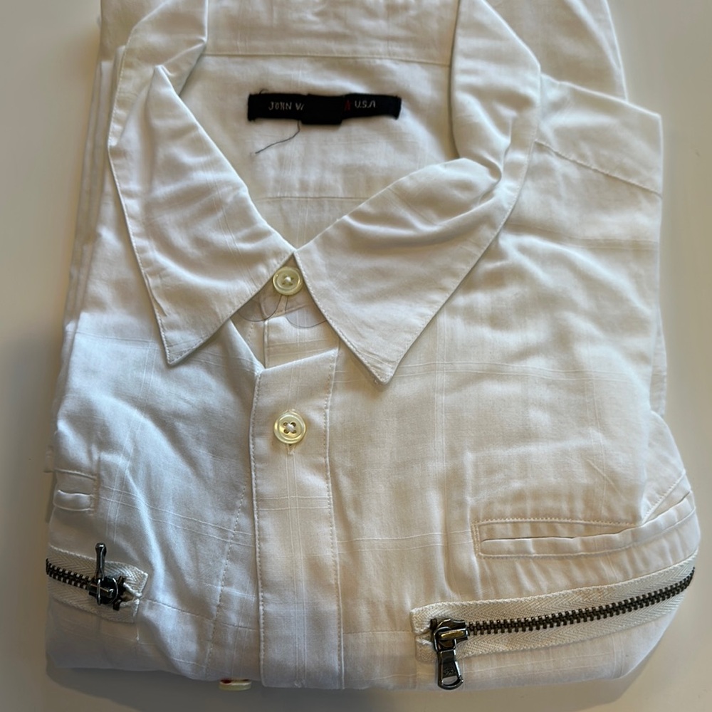 John Varvatos Classic White linen Shirt
